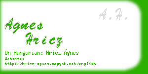 agnes hricz business card